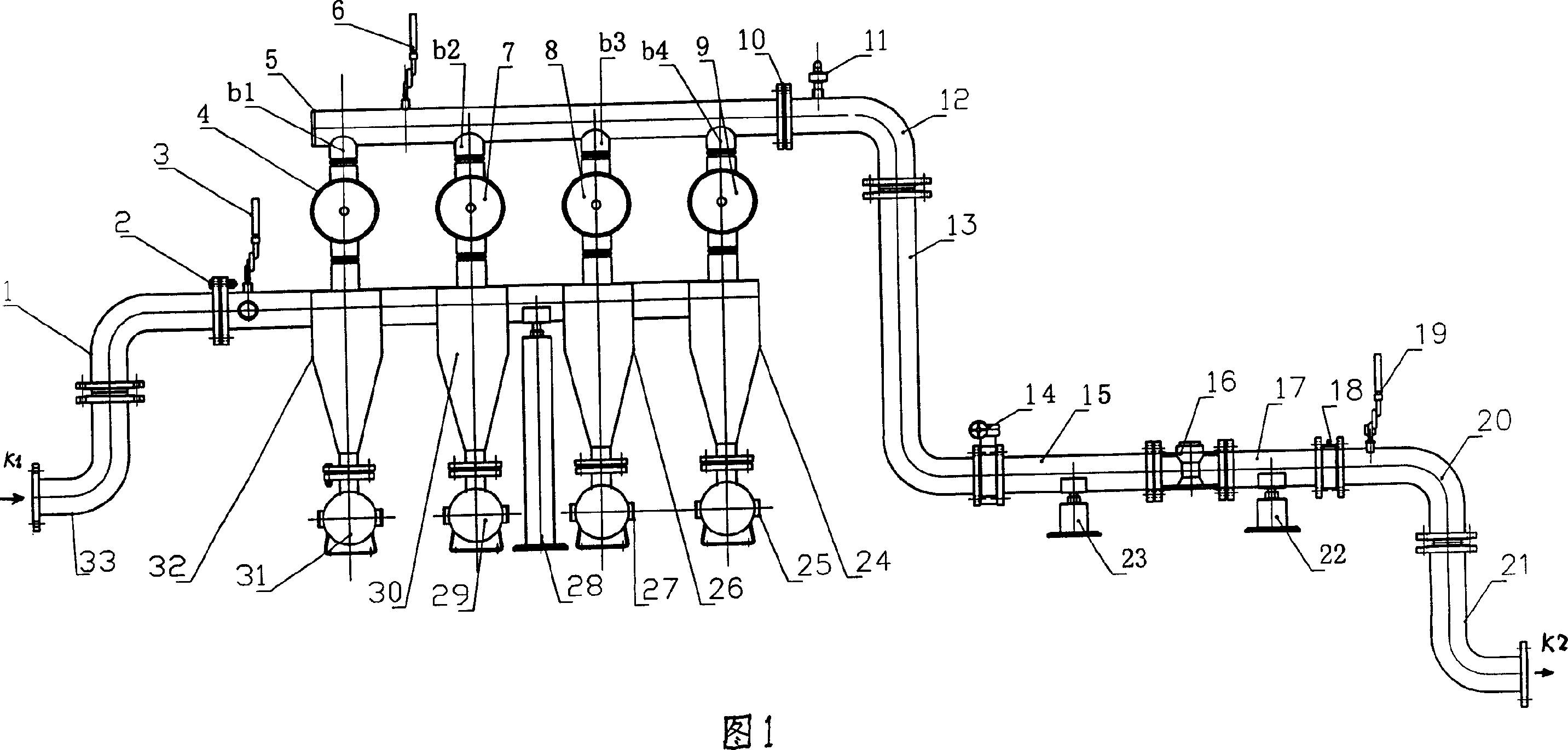 Drip-irrigation water-current mud-sand separation system
