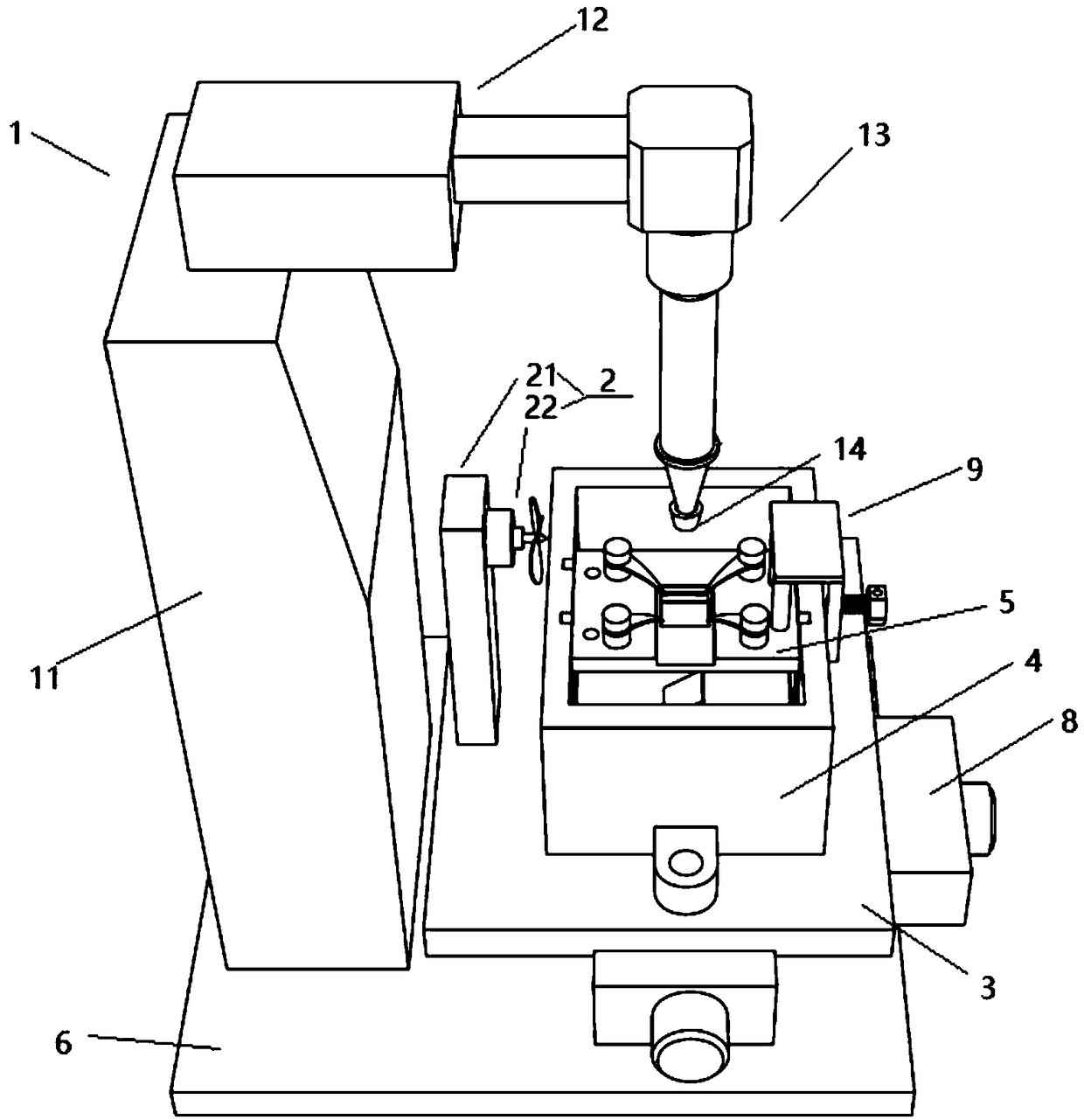 Auxiliary laser repeating punching method and device for ceramics based on static solution