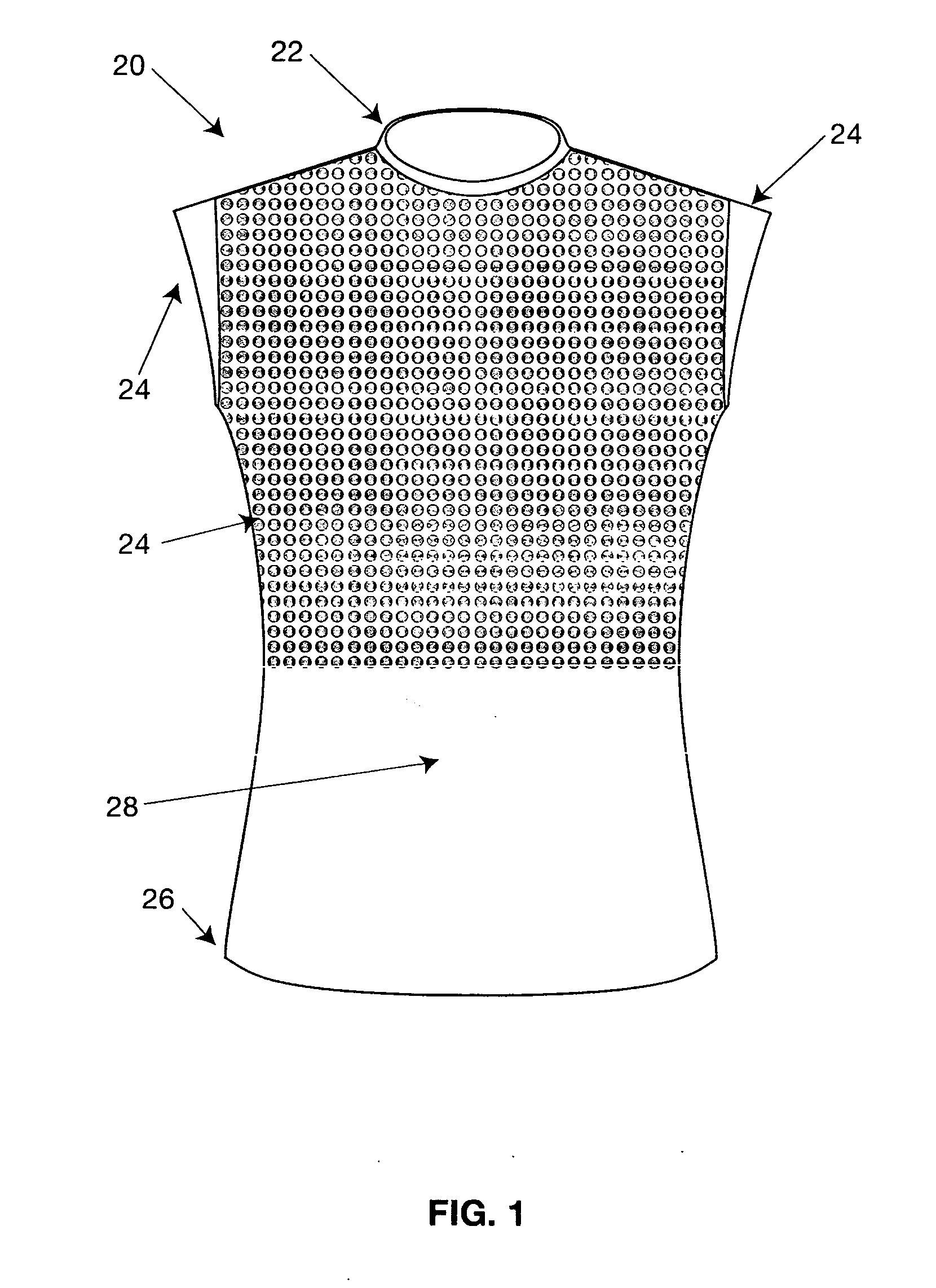 3-D fabric knitted stretch spacer material having molded domed patterns and method of making