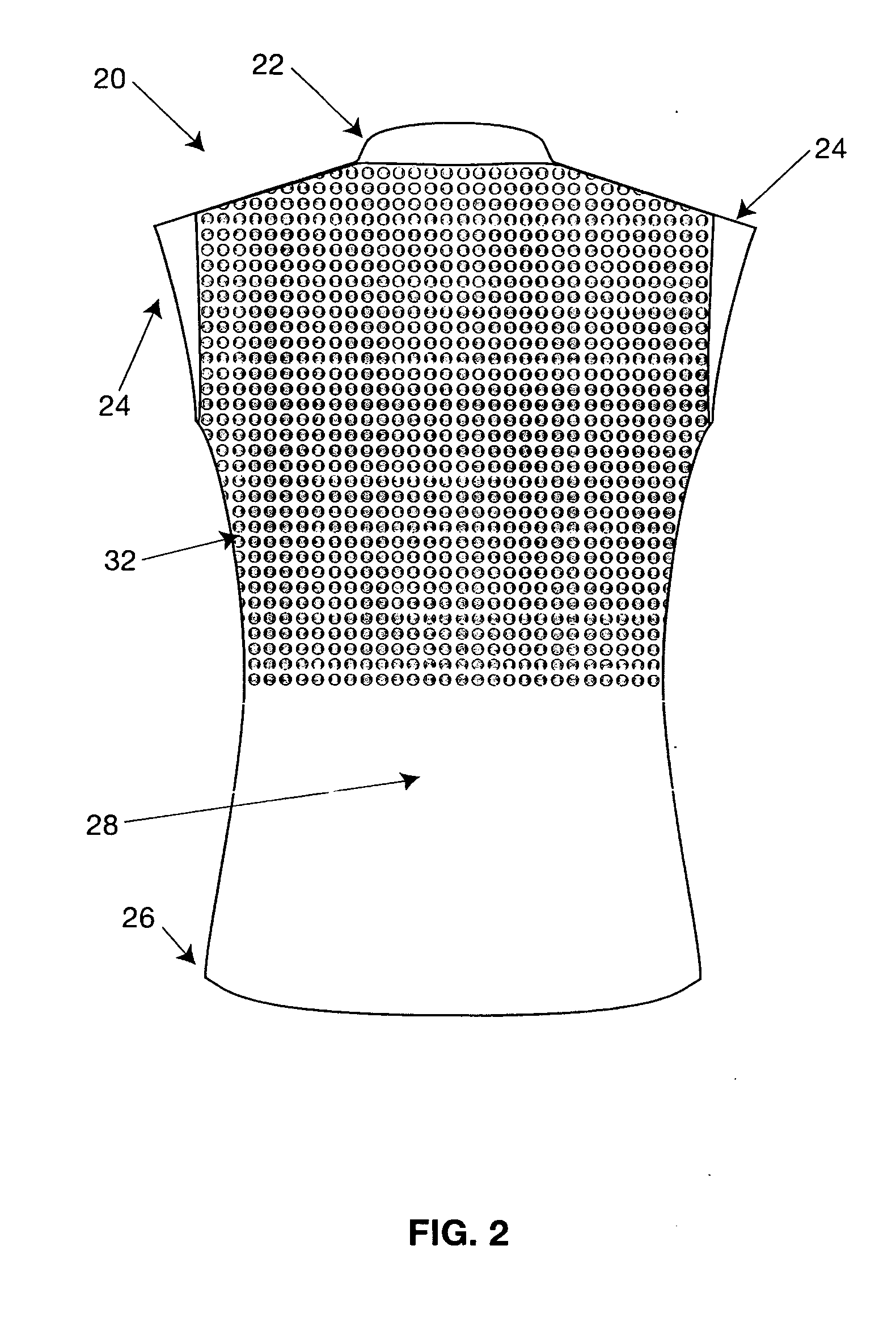3-D fabric knitted stretch spacer material having molded domed patterns and method of making