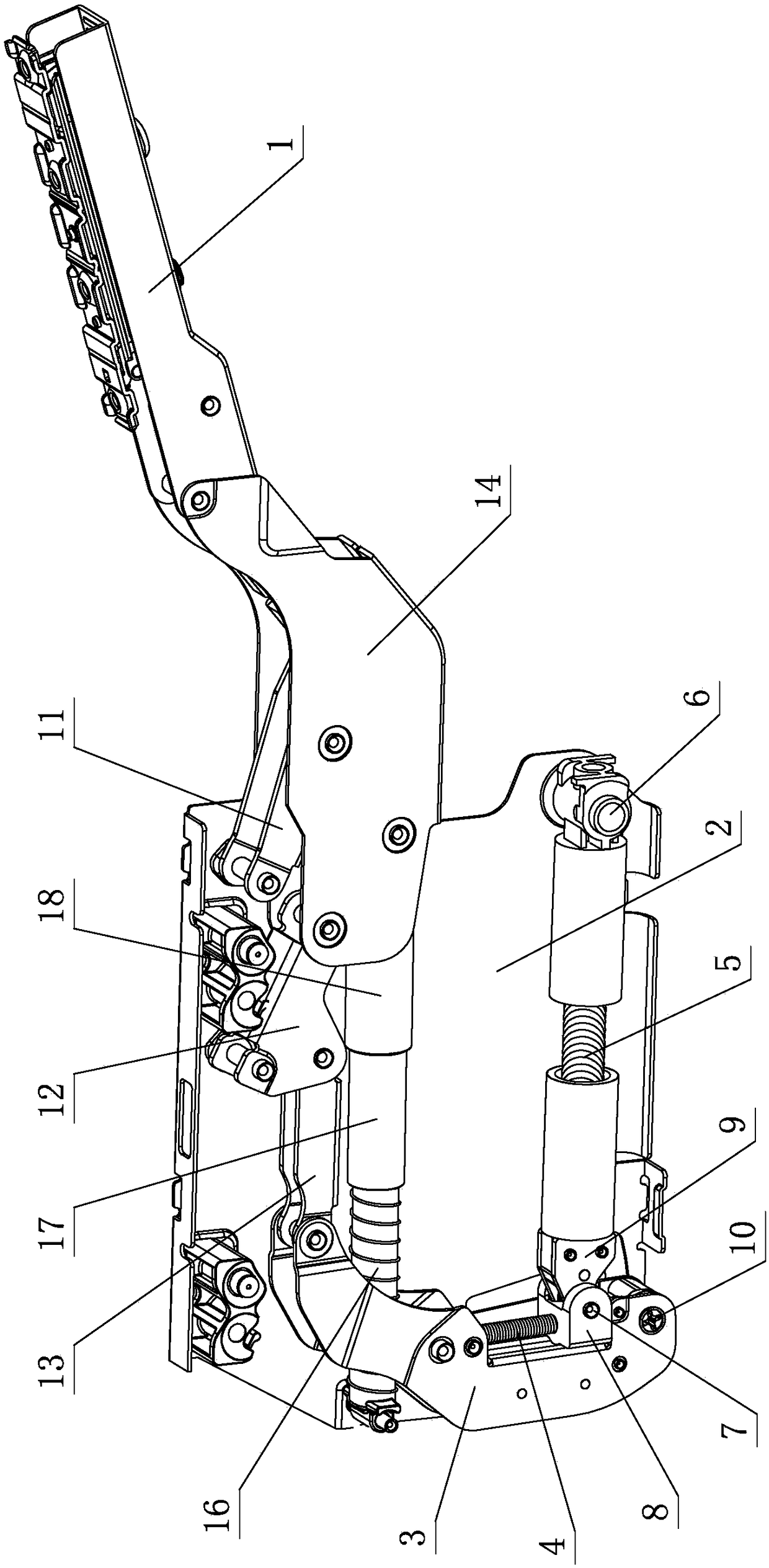 Flip linkage adjustment mechanism for furniture