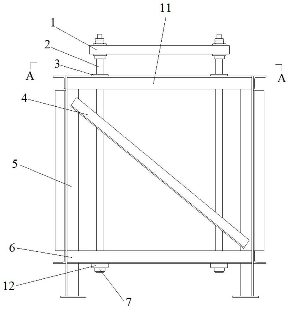 Adjustable supporting frame for boiler foundation bolts and mounting method