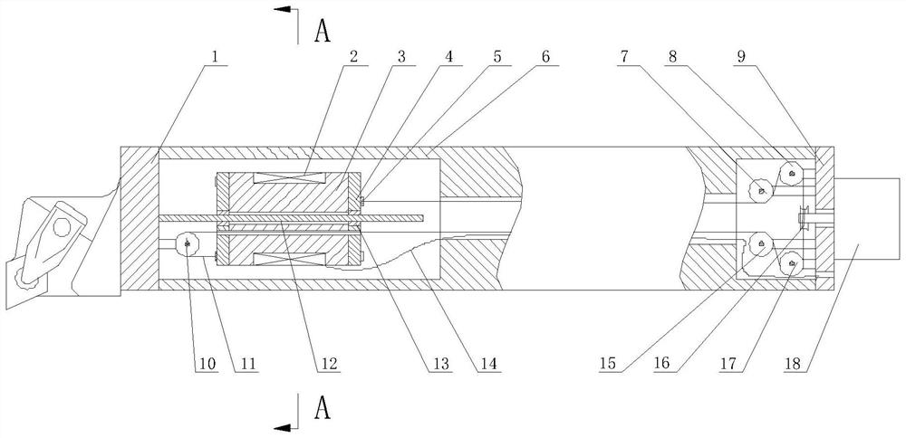 Steel wire driving type variable-rigidity damping vibration attenuation boring bar