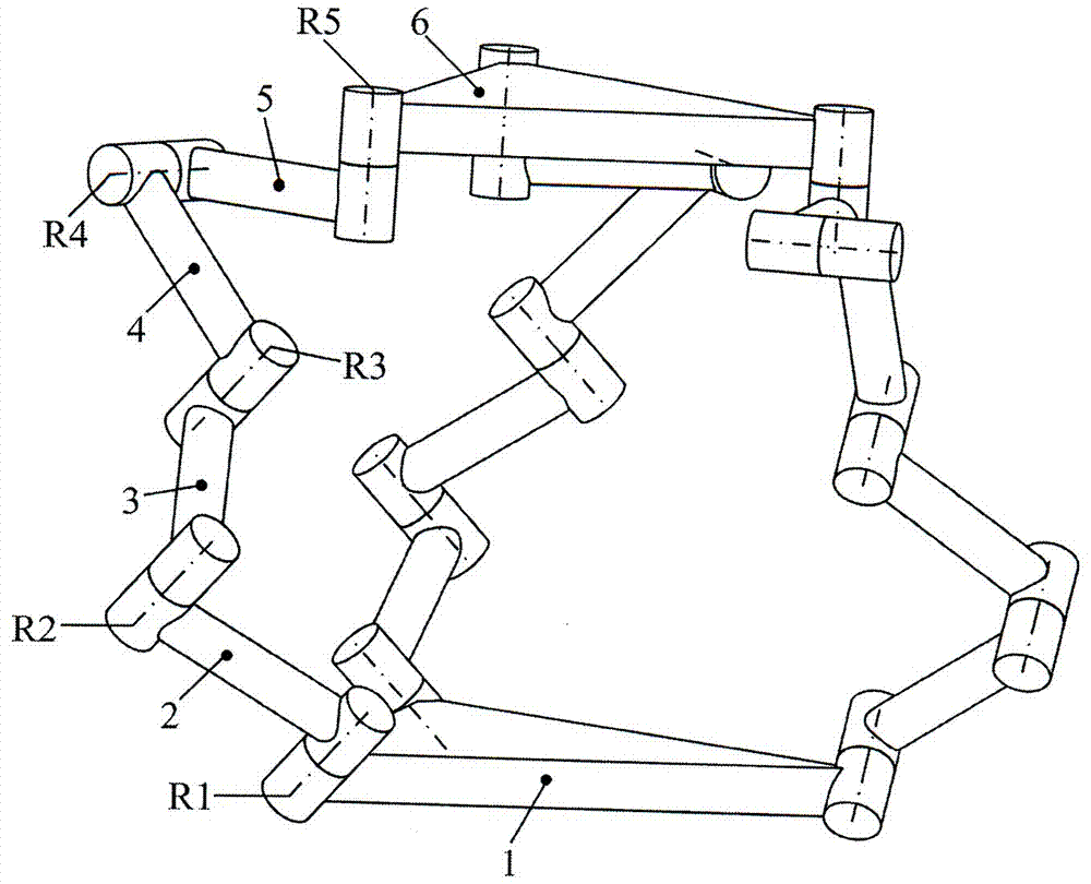 Symmetric three-freedom-degree rotary parallel mechanism without intersecting axes