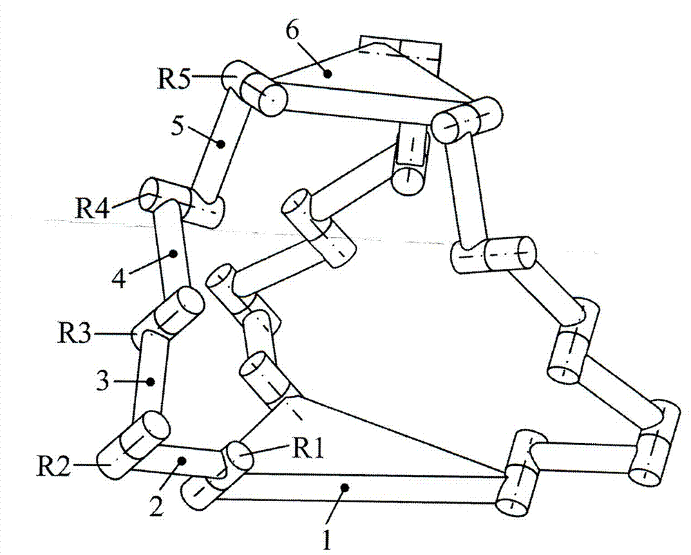Symmetric three-freedom-degree rotary parallel mechanism without intersecting axes