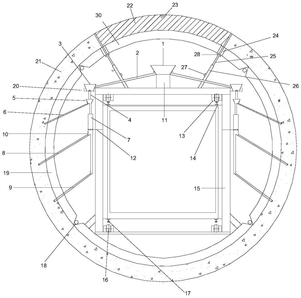 Circular water delivery tunnel wall window-by-window layered pouring system and construction method