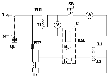 Alternating current contactor teaching instrument