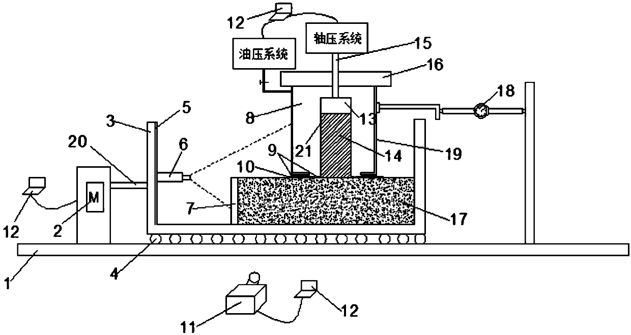 Visual testing device and method for soil and structure shearing characteristic research