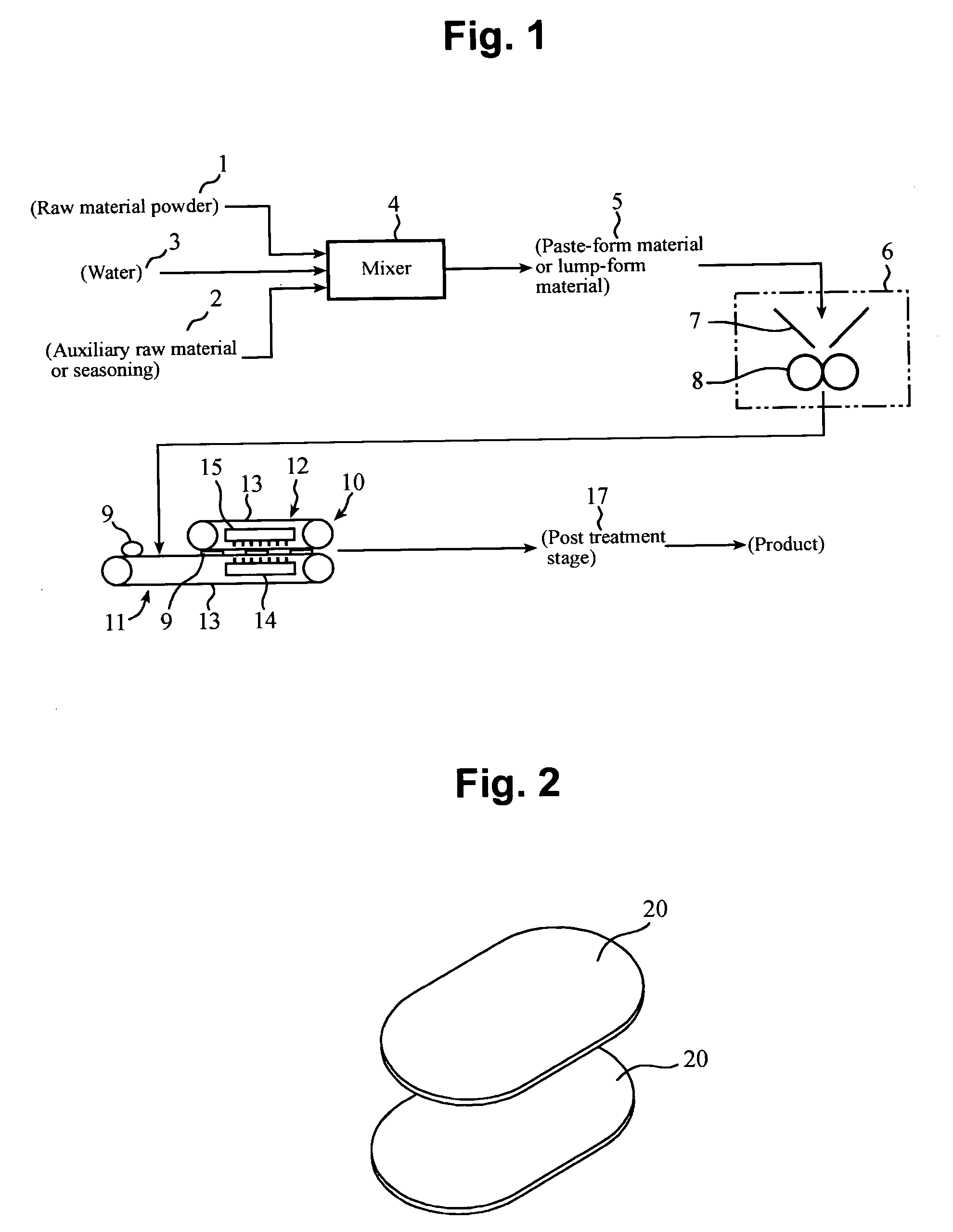 Processed foods, and manufacturing system and manufacturing method for the processed foods