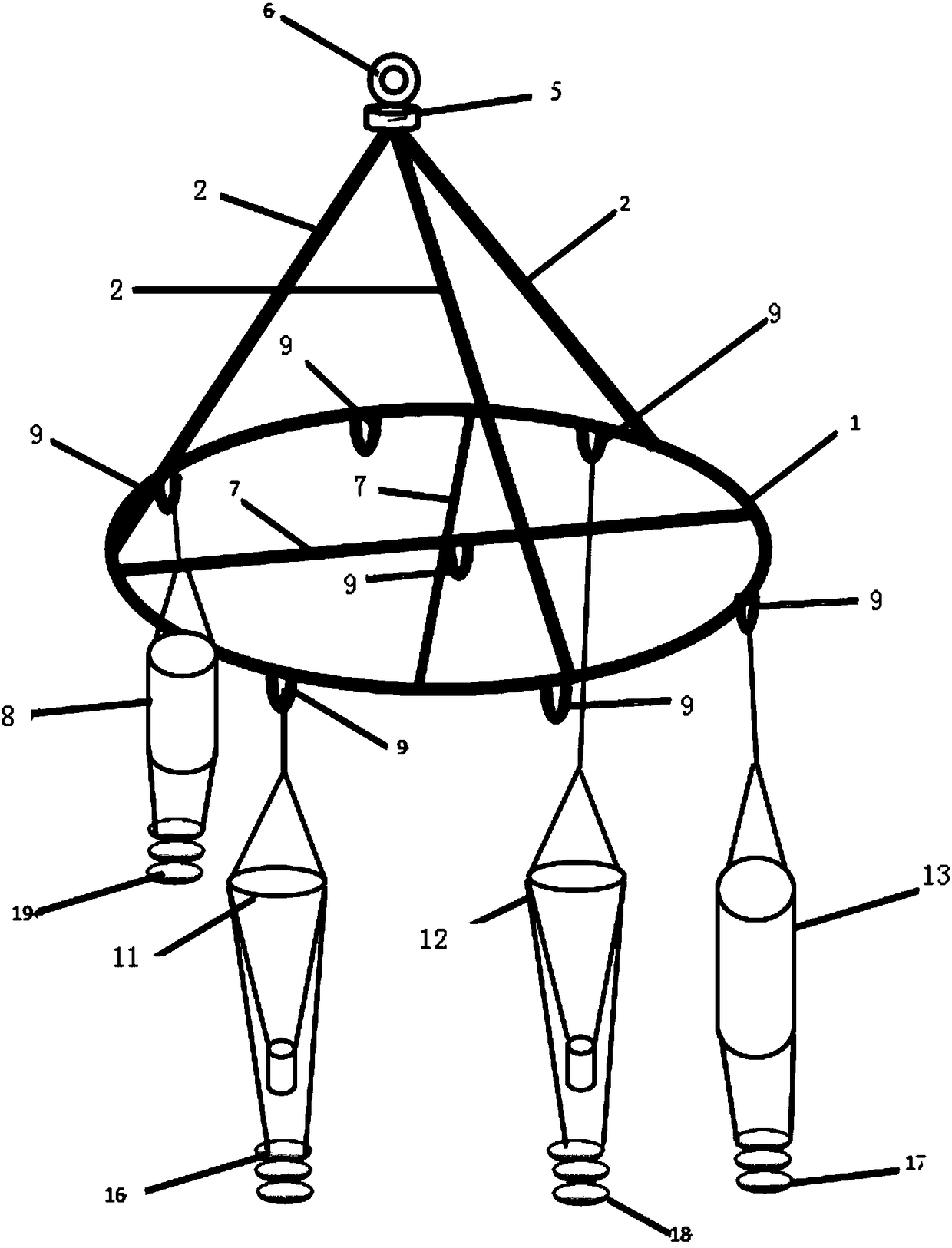 Scientific research vessel environment instrument release auxiliary device and working method thereof