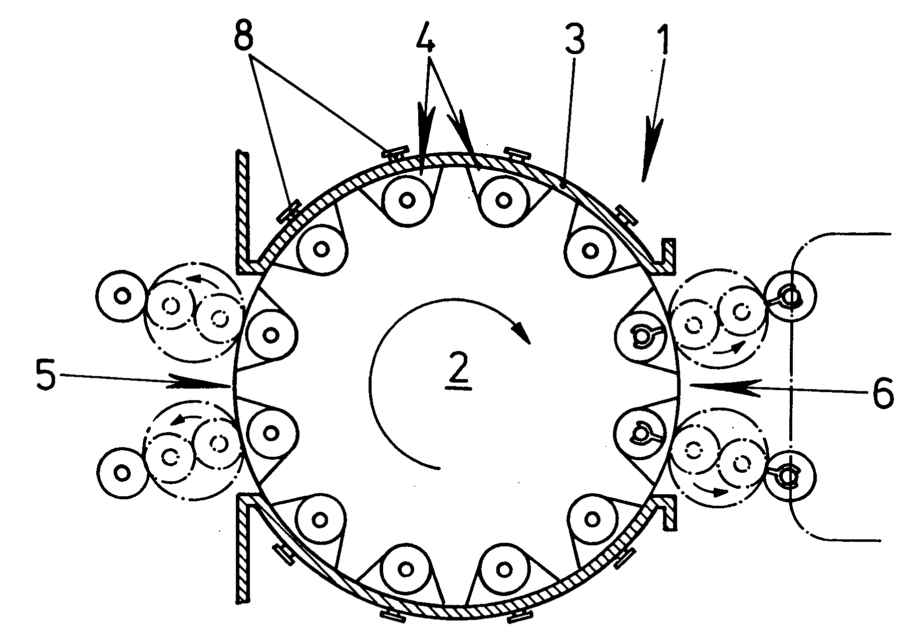 Device for coating hollow bodies, in particular plastic bottles, that has a high vaccum region and sluice