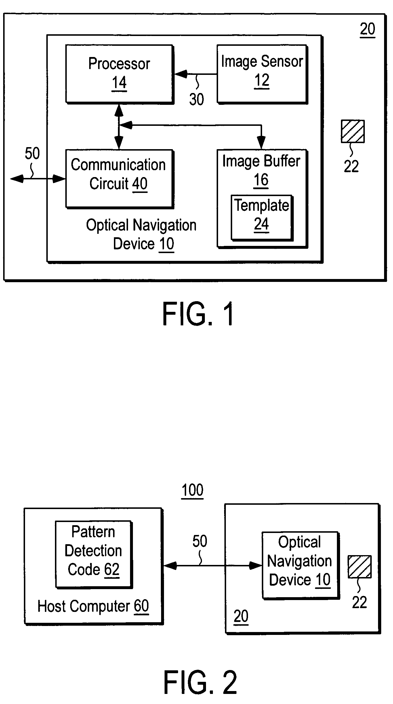 Pattern detection using an optical navigation device