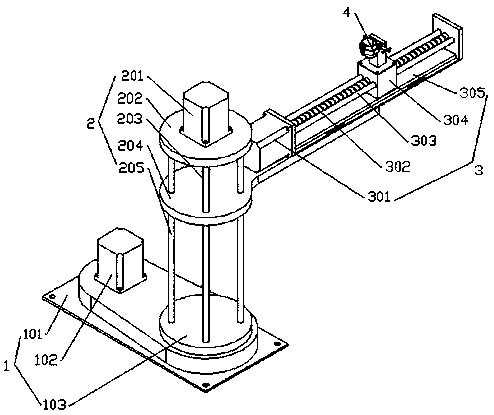Railway carriage water supply mechanical arm