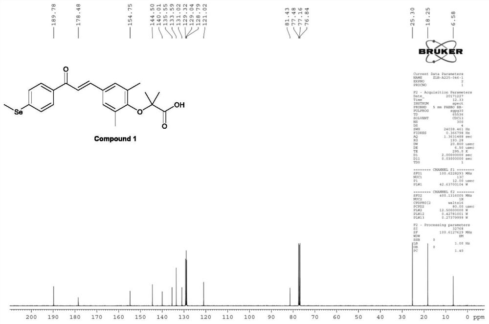 Selenium-containing chalcone derivative compound 1, its synthesis method and its application in anti-nonalcoholic steatohepatitis drugs
