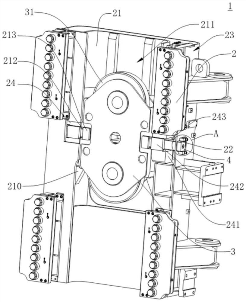 Fixing device of pulley seat, rotary drilling rig and fixing method of power head