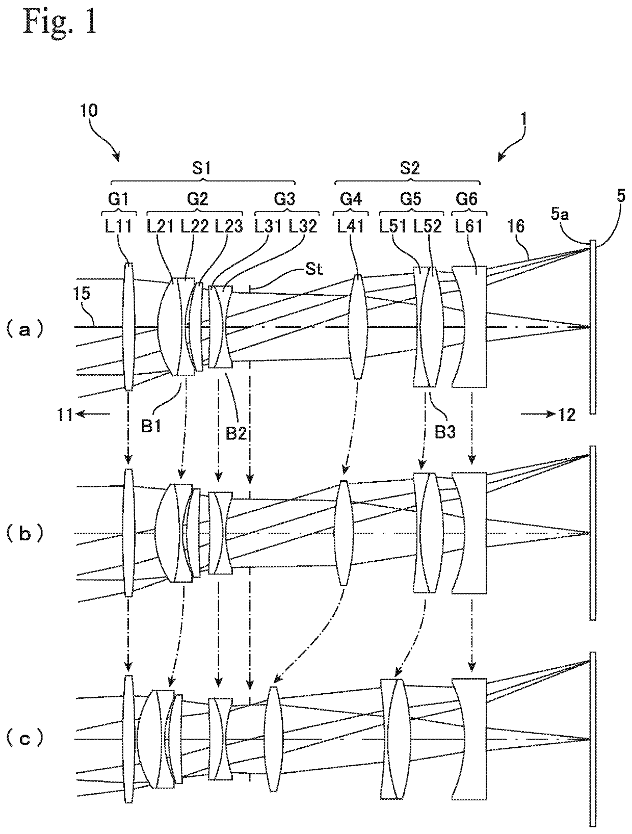 Optical system for image pickup, and image pickup device