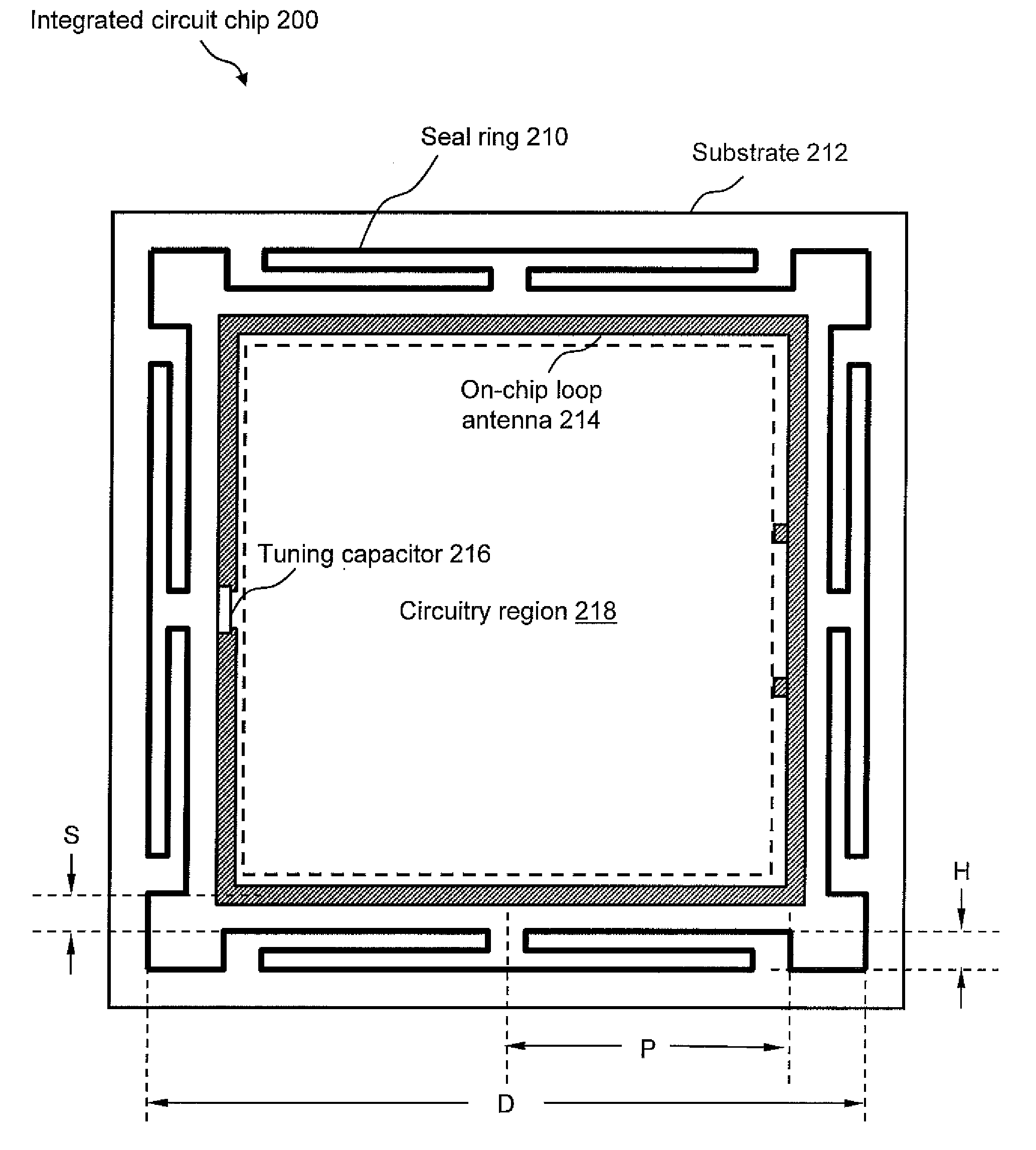 Chip seal ring having a serpentine geometry