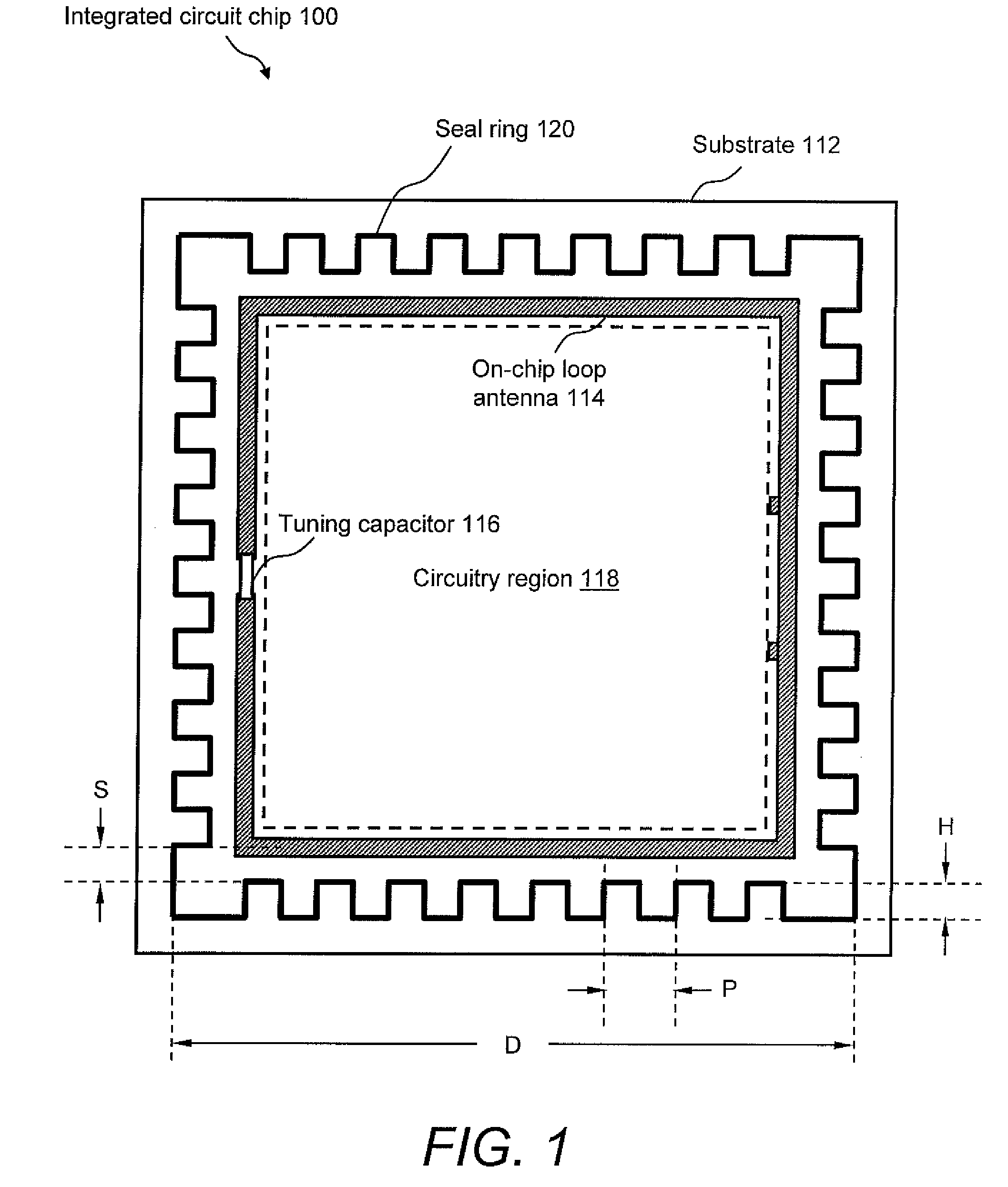 Chip seal ring having a serpentine geometry