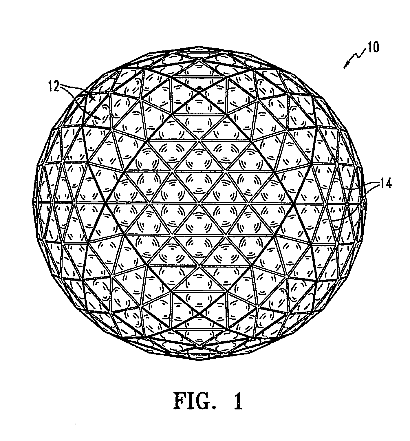 Golf ball with spherical polygonal dimples
