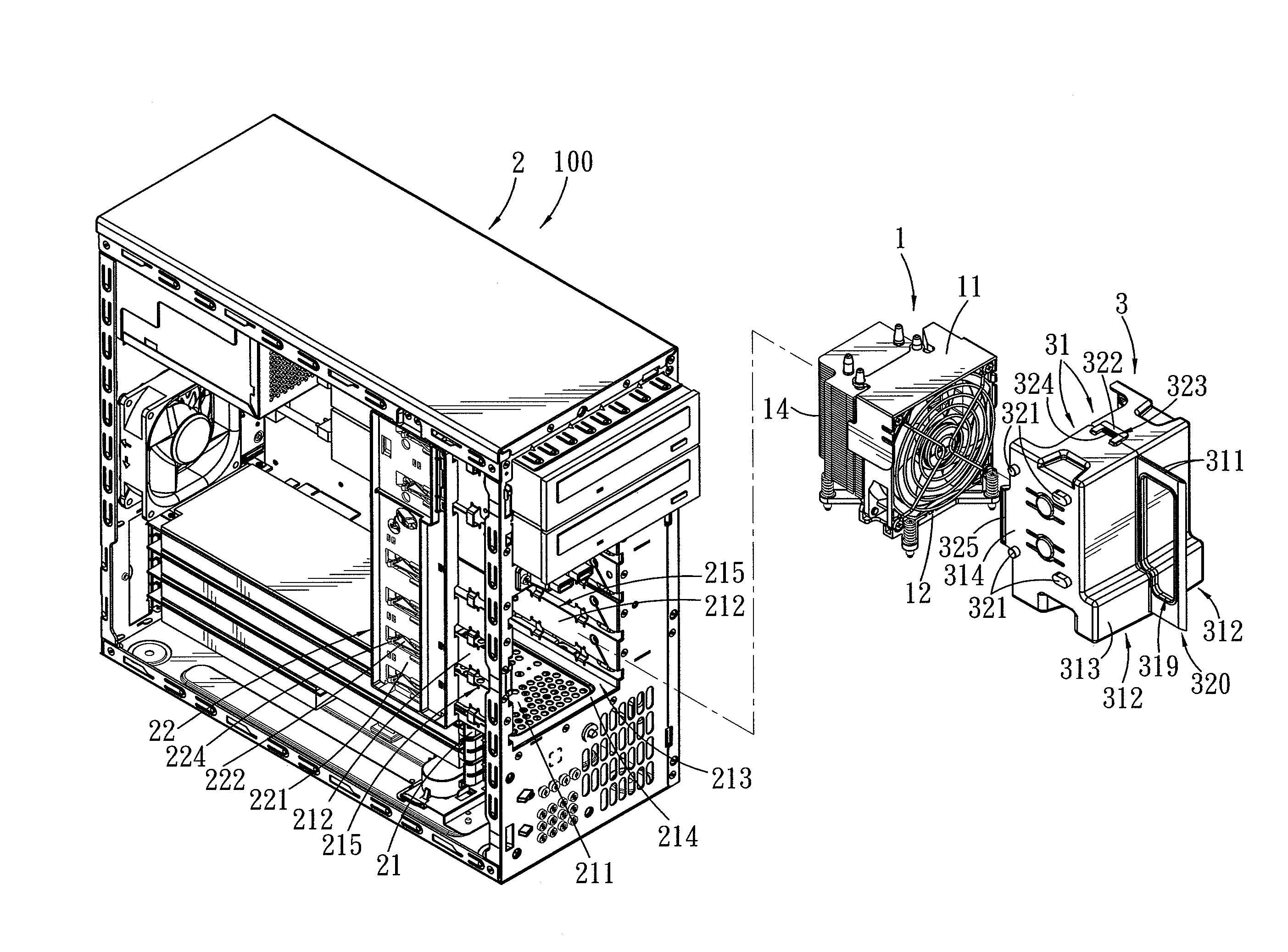 Package and assembly having a computer housing, an article, and the package