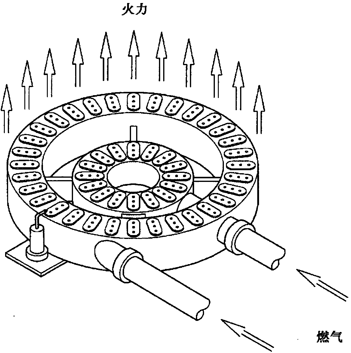 Fan-metal fiber gas burner