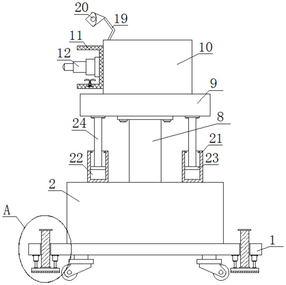 Cutting device for boulders in front of tunnel