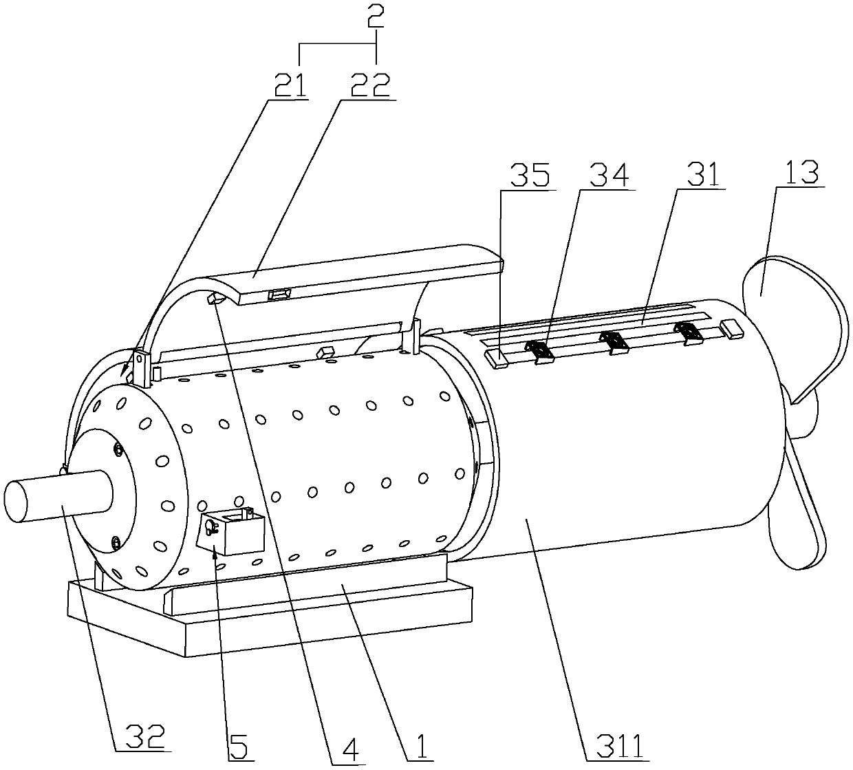 Three-phase asynchronous motor for explosion-proof fan