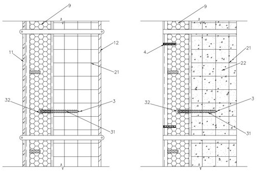 Decorative gridding construction method for heat preservation decorative plate cast-in-place concrete system