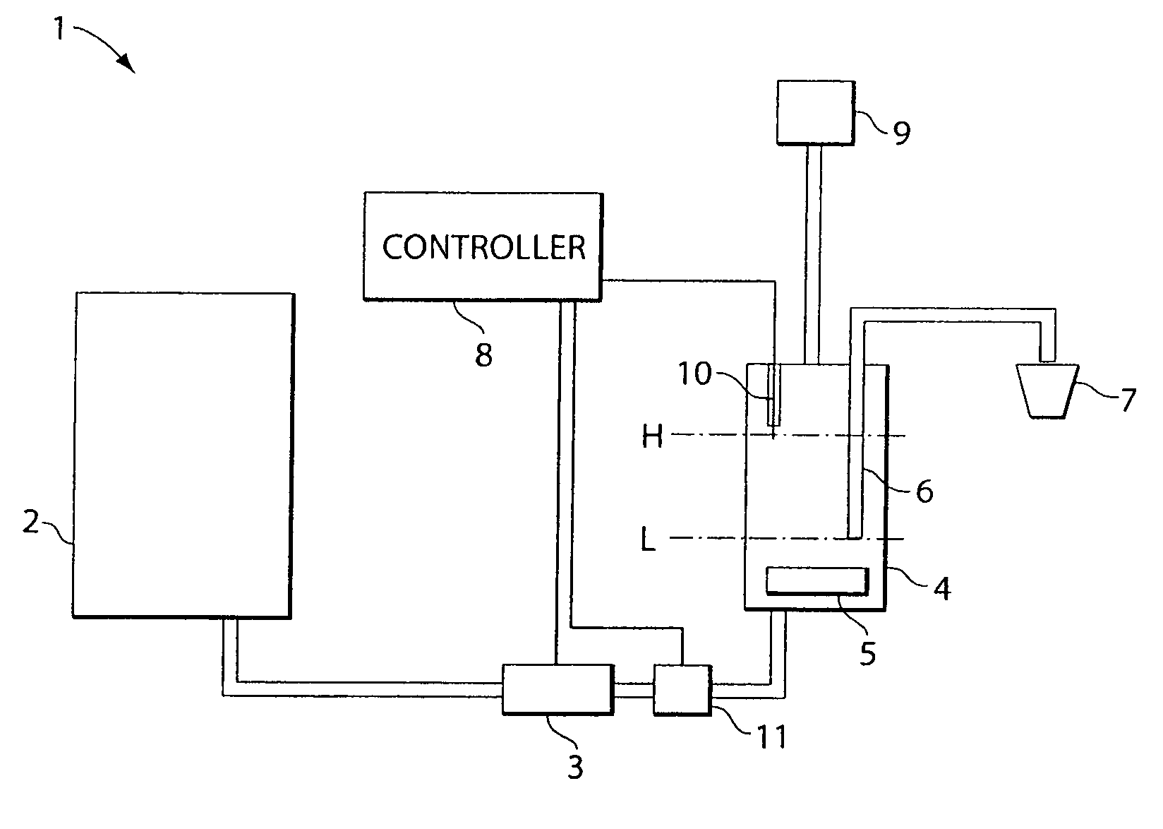 Method and apparatus for sensing liquid level using baseline characteristic