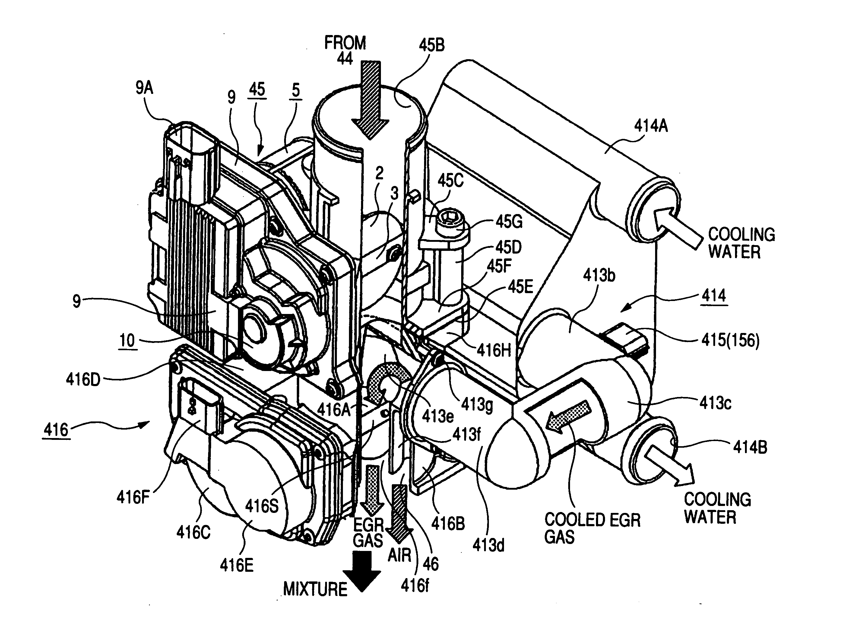 Electronic EGR gas control system
