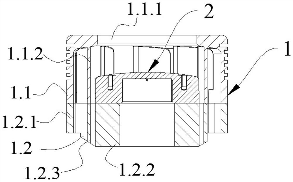 Novel crosshead type two-stroke uniflow scavenging piston assembly