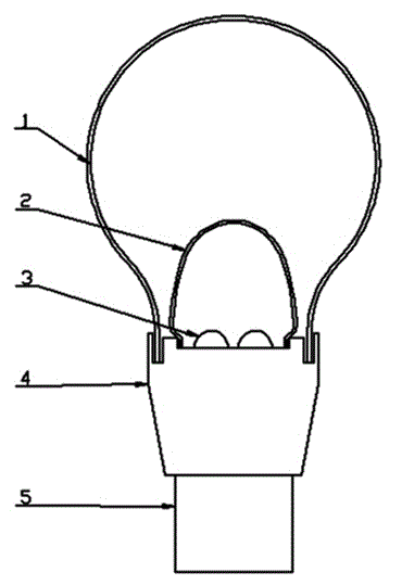 LED (Light Emitting Diode) lamp with glass lampshade with internally-coated remote fluorescent powder and process