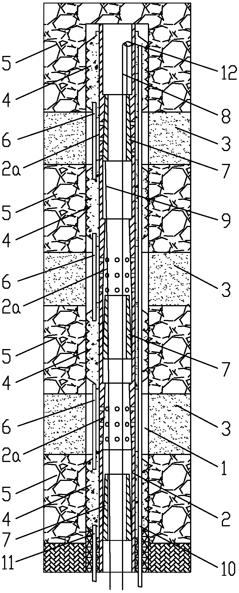 A multi-coal seam sliding sleeve isolation layer fracturing device and method