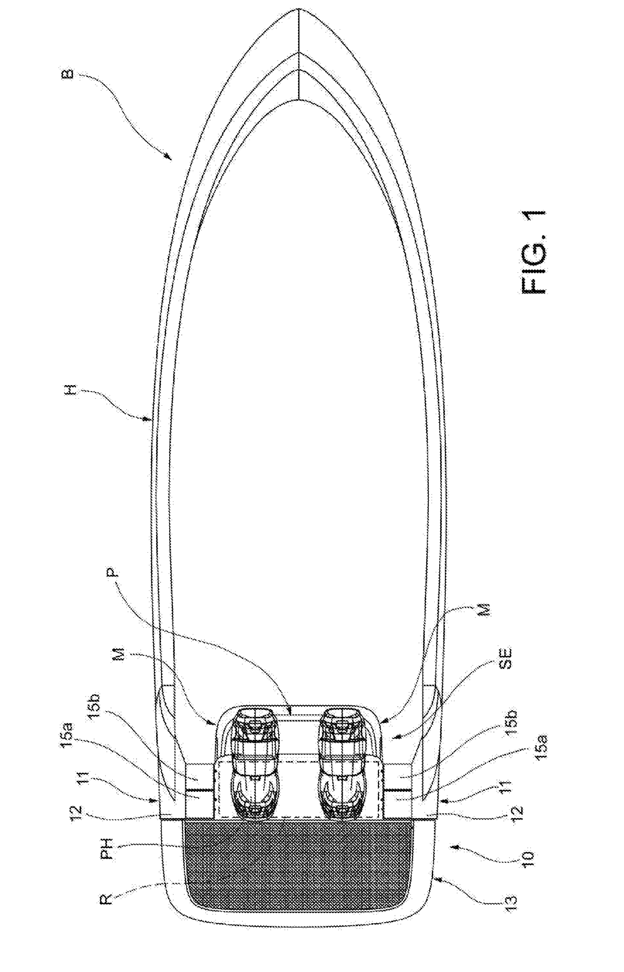 Stern platform assembly for an outboard propelled boat