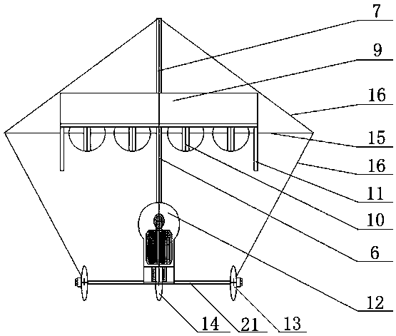 Method for achieving vertical taking-off and landing and horizontal flying by means of subsection bottom drive type plate fins