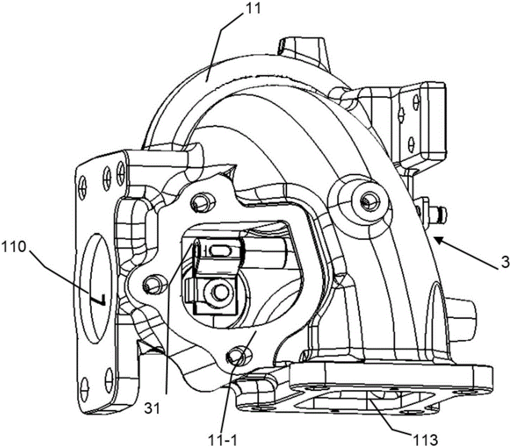 Turbine end structure for turbocharger