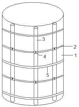 Simple supporting method for cylindrical concrete formwork