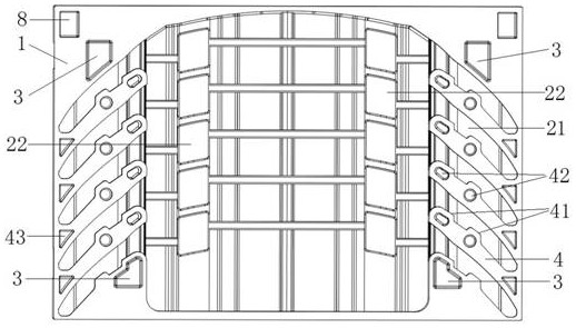 An integrated eps packaging box for automobile front radiator grille assembly