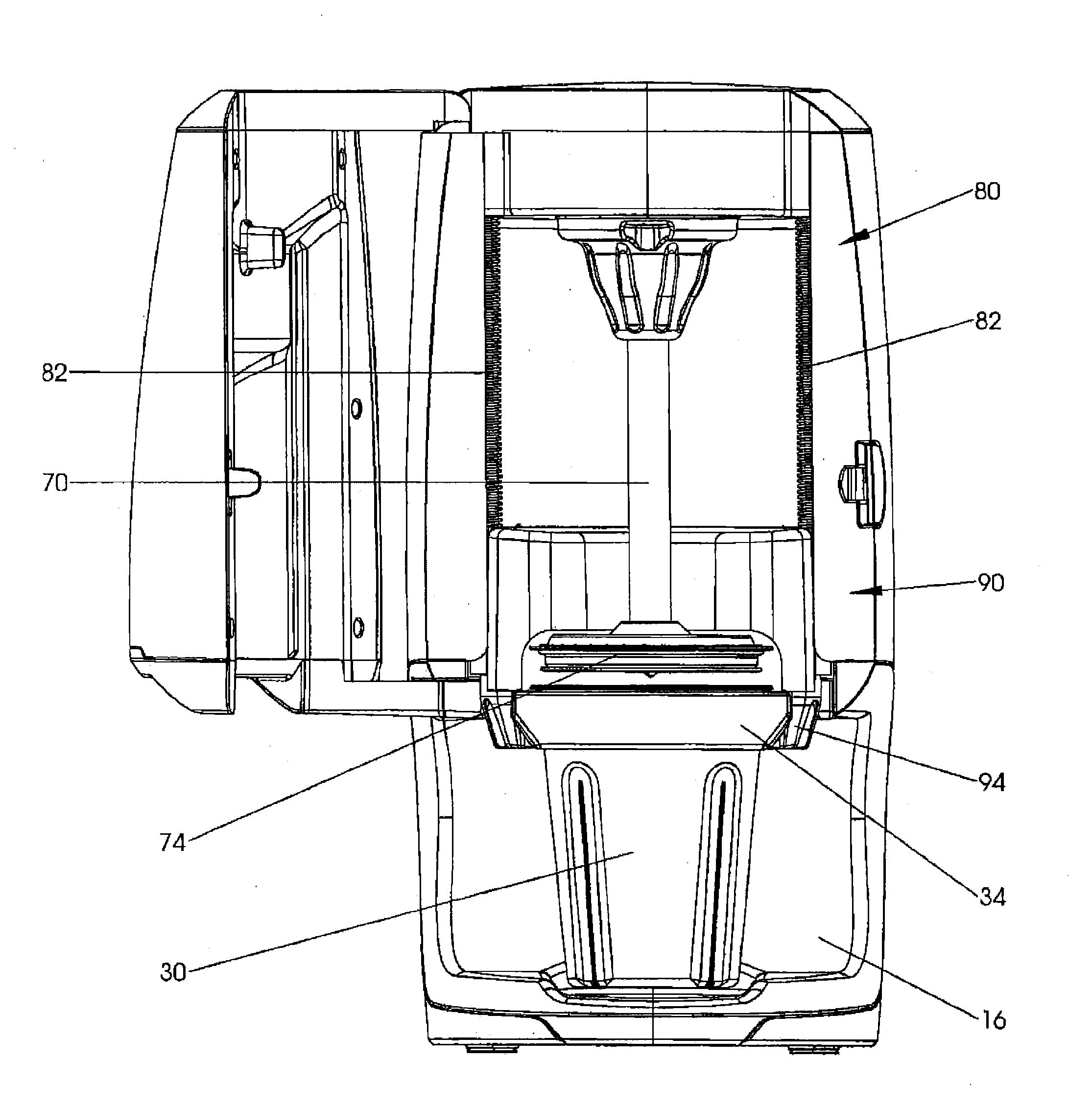 Blender with elevator assembly and removable spindle
