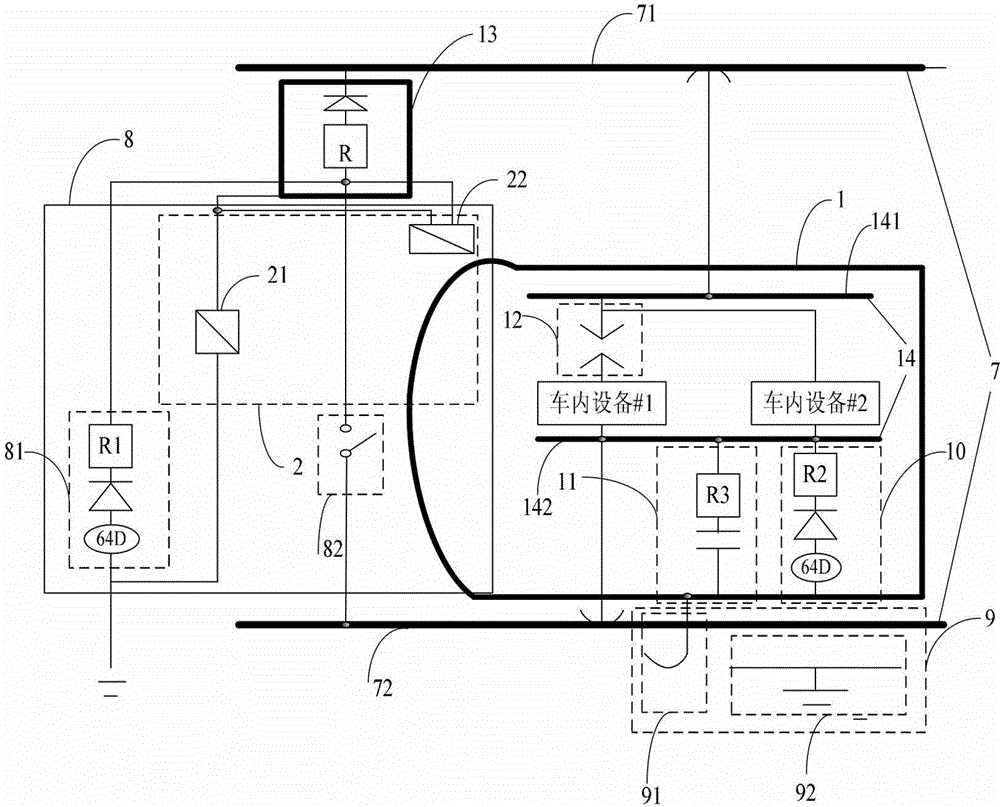 Integrated grounding system for medium and low speed maglev trains