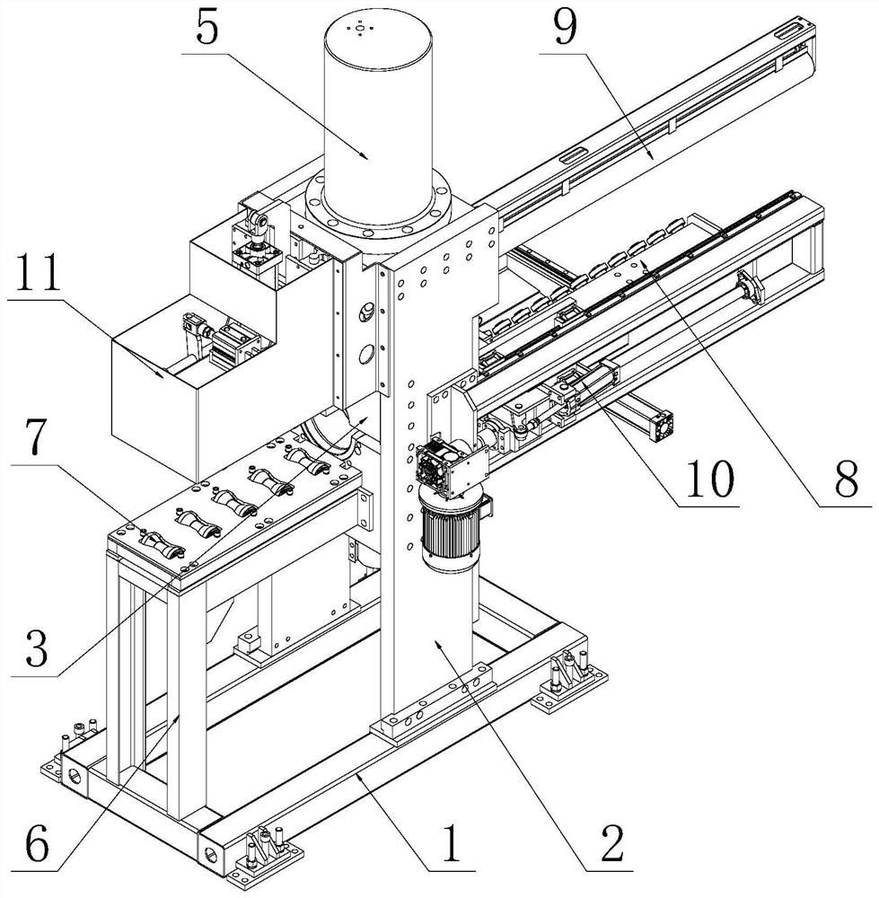 A sizing mechanism of aluminum rod hot shearing machine