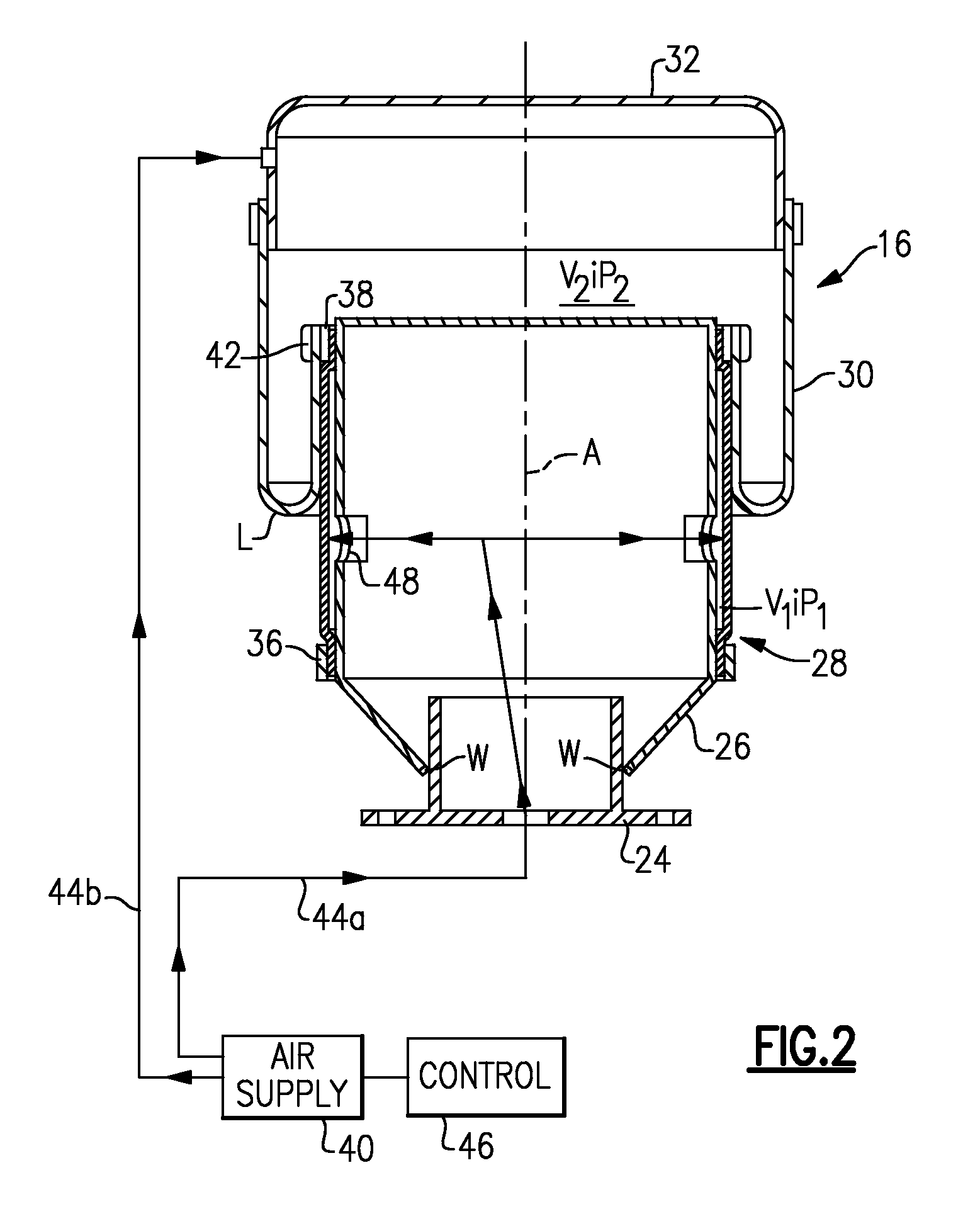 Cross-linked variable piston air suspension