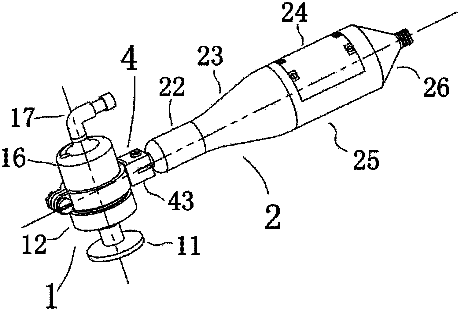 Method and device for composite vibration grinding based on ultrasonic high frequency and pneumatic low frequency