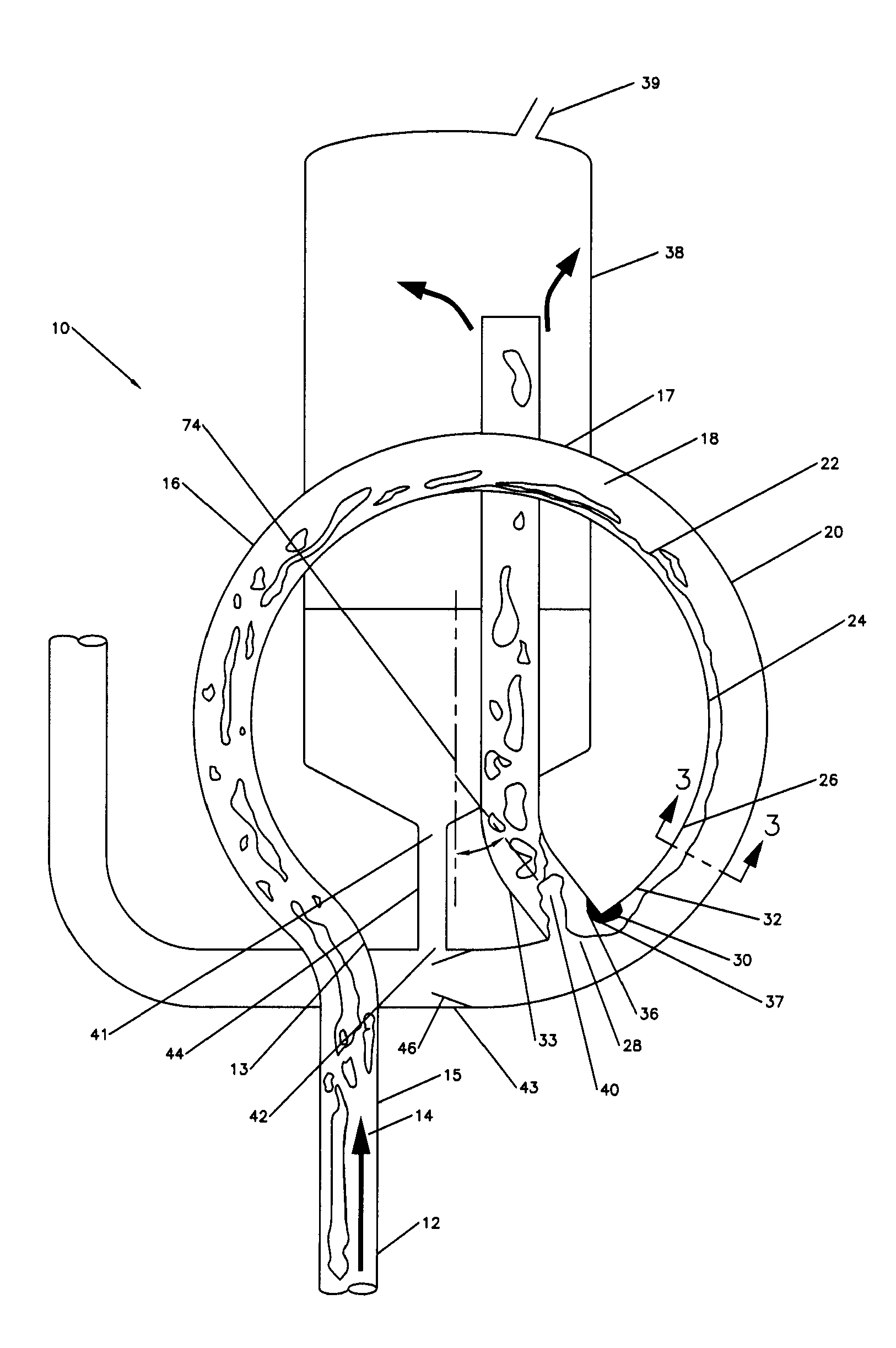 Apparatus and method for gas-liquid separation