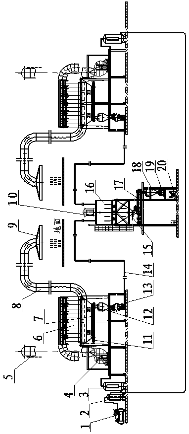 Ash processing production line and processing method