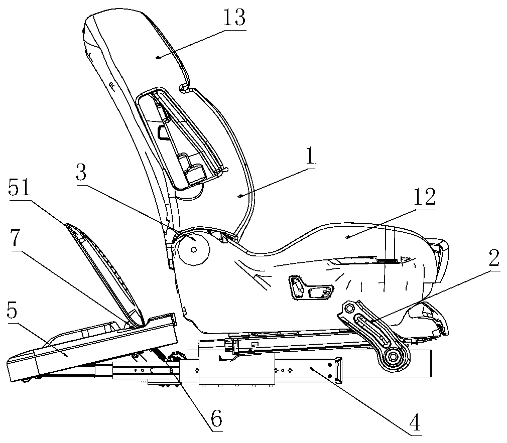 Car seat adjustment system with foot massage device