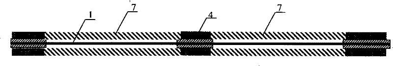 Distributed type non-slippage optical fiber strain sensor and manufacturing method thereof