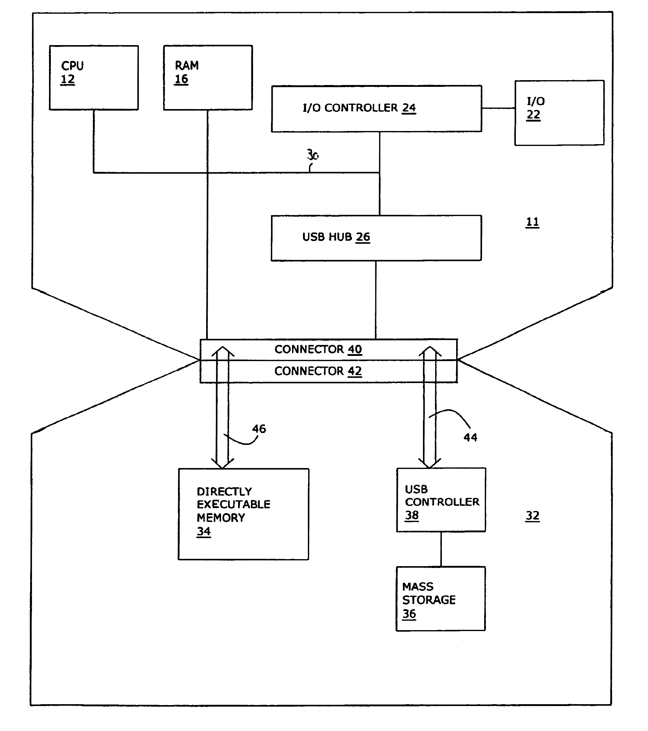 Mass storage device with boot code
