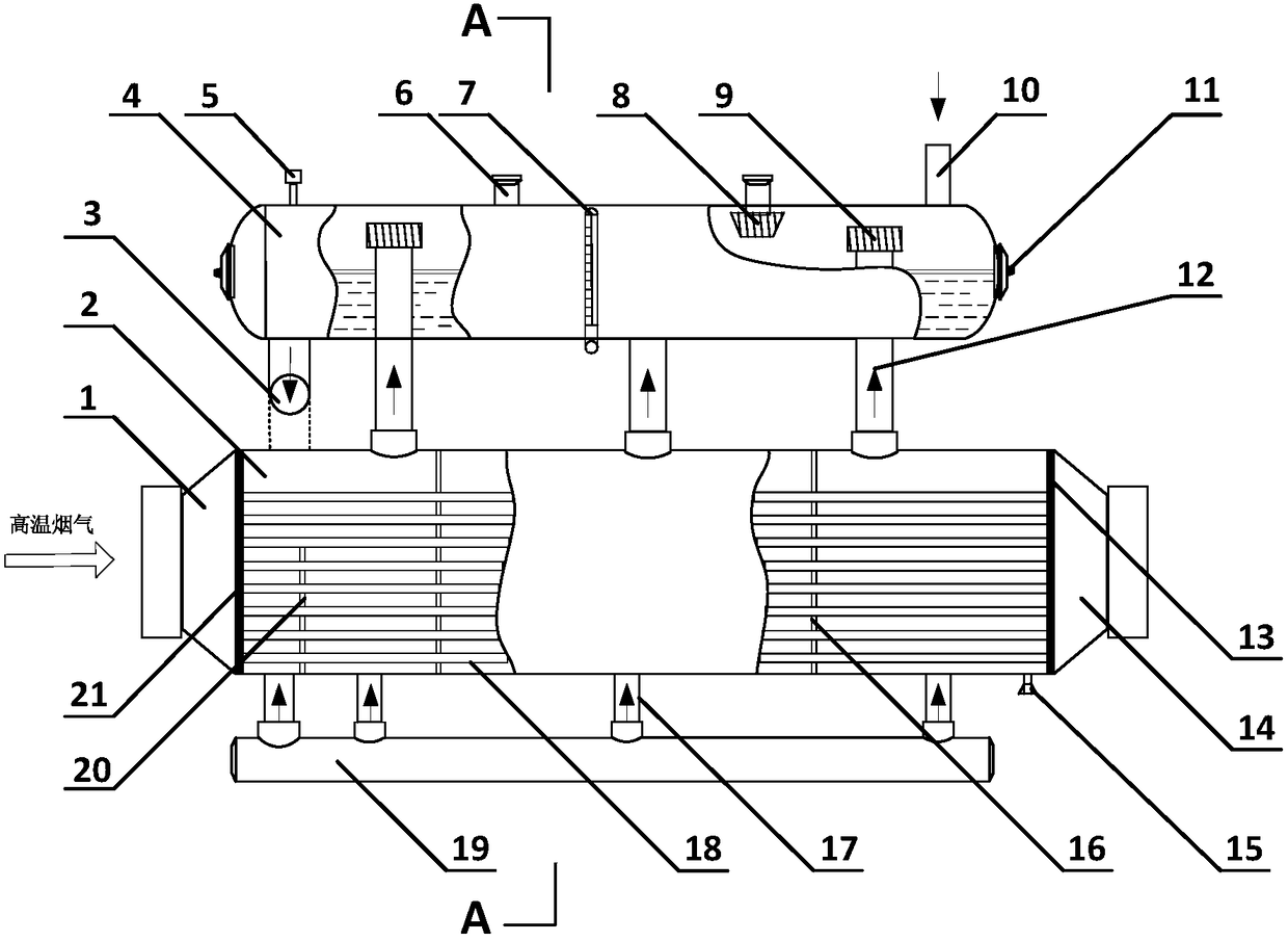 A Natural Circulation Split Tube Shell Waste Heat Boiler with Optimized Flow Field Arrangement