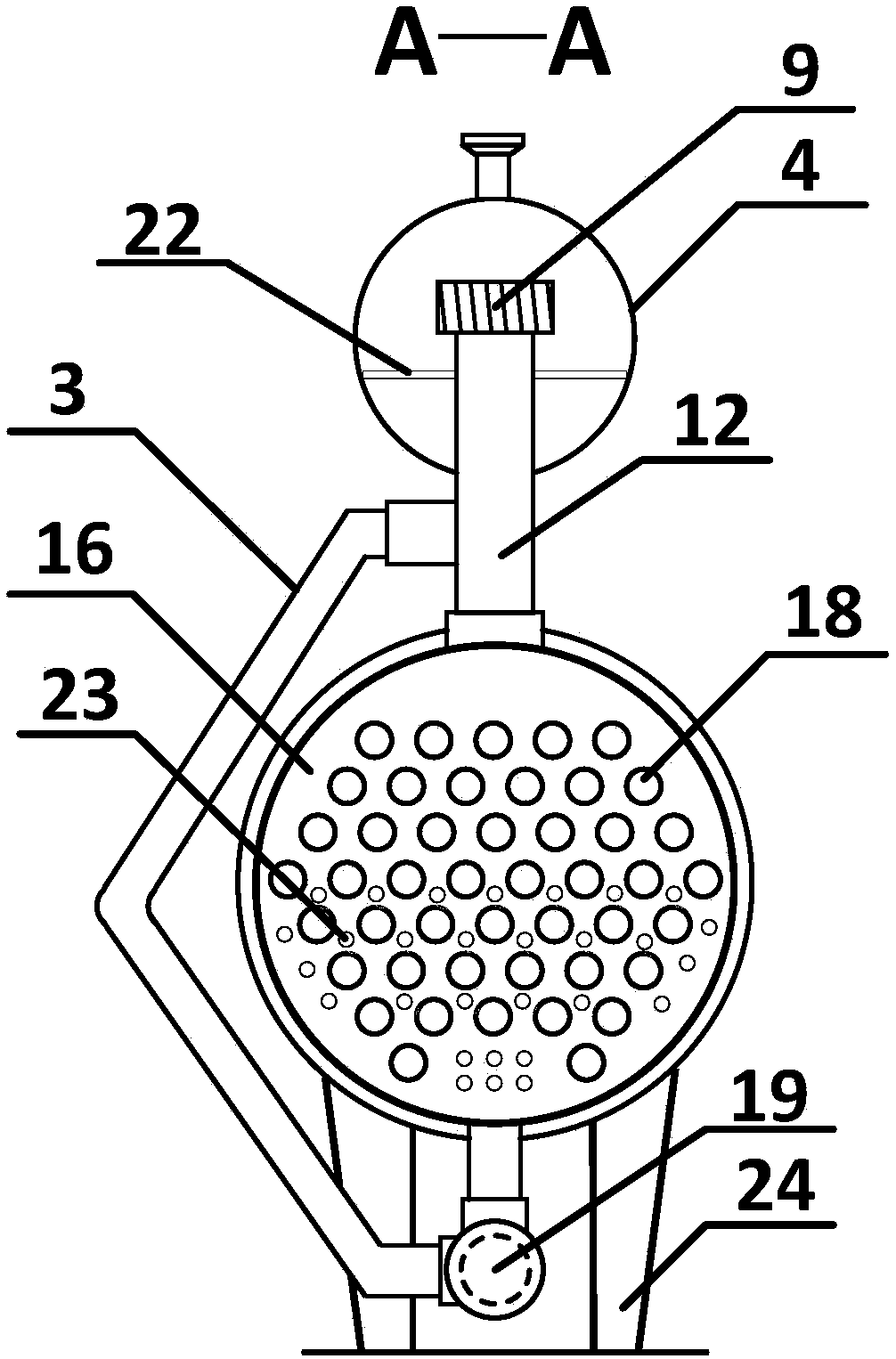 A Natural Circulation Split Tube Shell Waste Heat Boiler with Optimized Flow Field Arrangement